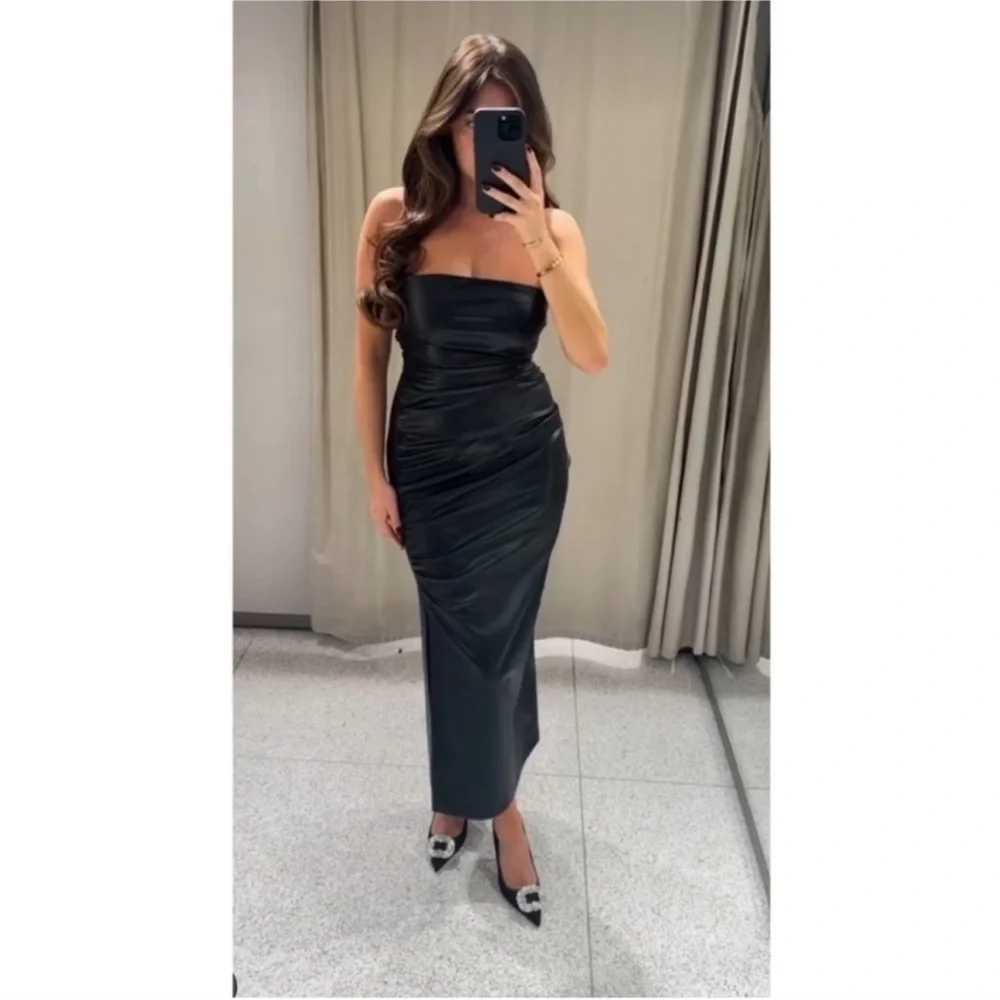 Zara faux leather midi dress - Picture 11 of 16